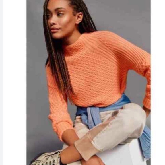 Anthropologie Bia Mock Neck Sweater in Coral - Picture 11 of 11